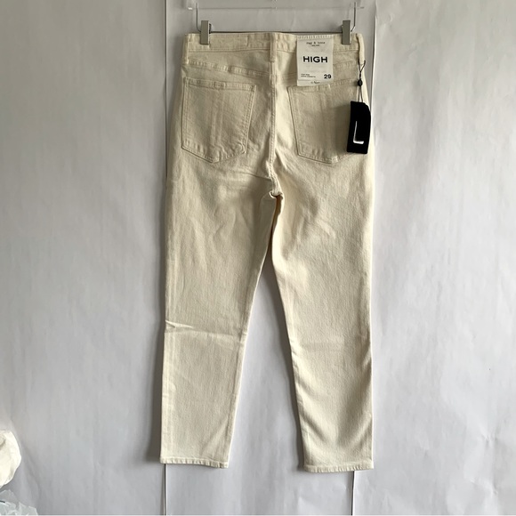 RAG & BONE Nina High rise Ankle Cigarette Leg Jeans Ecru - Picture 12 of 16